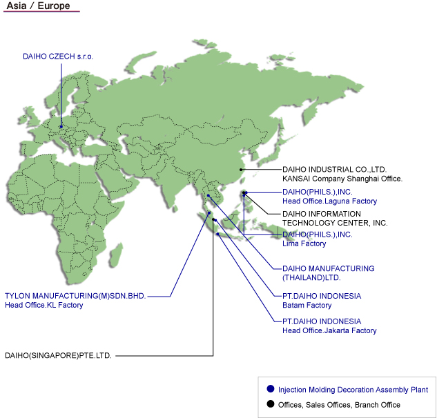 Overseas Offices and Plants-map